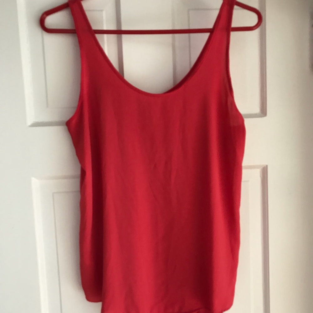 LOFT Red woven tank